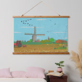 Hollandse Windmolen Landschap Nederland Hangend Wandkleed (Slaapkamer)