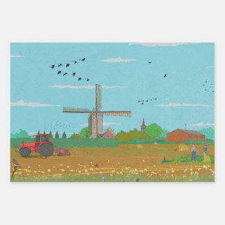 Hollandse Windmolen Landschap Nederland Inpakpapier Vel