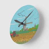 Hollandse Windmolen Landschap Nederland Ronde Klok (Hoek)