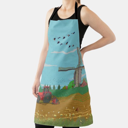 Hollandse Windmolen Landschap Nederland Schort (Insitu)