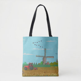 Hollandse Windmolen Landschap Nederland Tote Bag