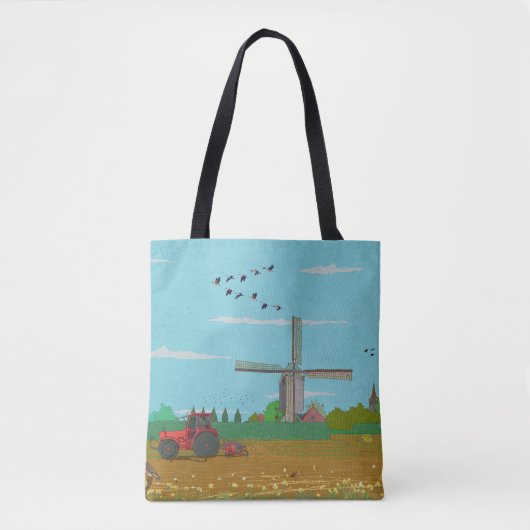 Hollandse Windmolen Landschap Nederland Tote Bag (Voorkant)
