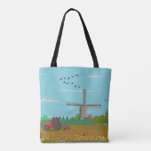 Hollandse Windmolen Landschap Nederland Tote Bag (Achterkant)