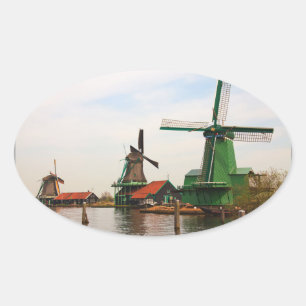 Hollandse Windmolens ovale sticker