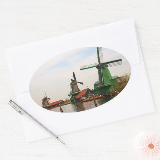 Hollandse Windmolens ovale sticker (Envelop)