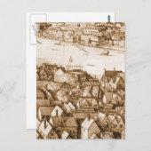 Hollar's Wereldbol Theater Long Uitzicht of London Briefkaart (Voorkant / Achterkant)