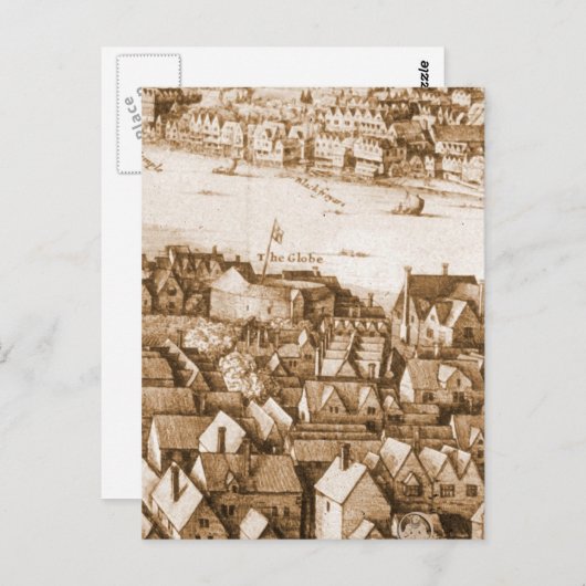 Hollar's Wereldbol Theater Long Uitzicht of London Briefkaart (Voorkant / Achterkant)