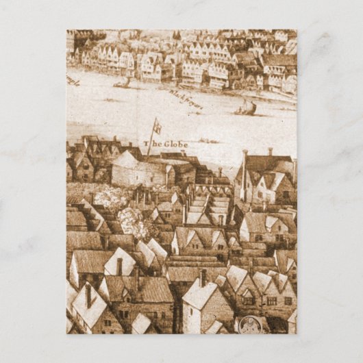 Hollar's Wereldbol Theater Long Uitzicht of London Briefkaart (Voorkant)