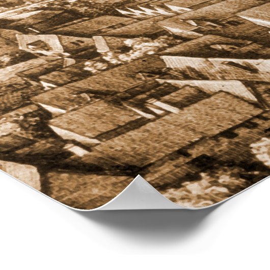 Hollar's Wereldbol Theater Long Uitzicht of London Poster (Hoek)