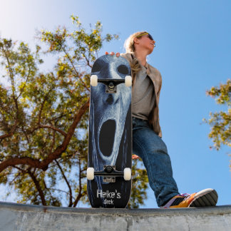 Holle ogen fantom heks ets op blauwzwart persoonlijk skateboard