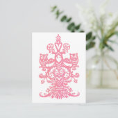 holle roze van Owl Briefkaart (Staand voorkant)