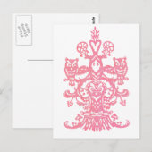 holle roze van Owl Briefkaart (Voorkant / Achterkant)