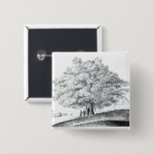 Holle Tree te Hampstead, 1663 Vierkante Button 5,1 Cm (Voorkant /achterkant)