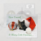 Holleys kerstBriefkaart - Kat / Keuten Feestdagenkaart (Voorkant / Achterkant)