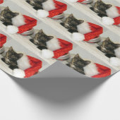 Holleys Santa Hat - Kat / Keuten Kerstmis Cadeaupapier (Hoek)