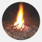 Holliday Camp Fire Ronde Sticker (Voorkant)
