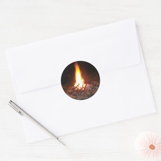 Holliday Camp Fire Ronde Sticker (Envelop)