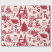 Holliday Tailgating Toile Kerst Wrapping Papier (Vlak)