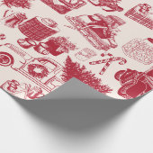 Holliday Tailgating Toile Kerst Wrapping Papier (Hoek)