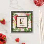 Hollie Berries Monogram Letter E Familienaam Paper Servet (Insitu)