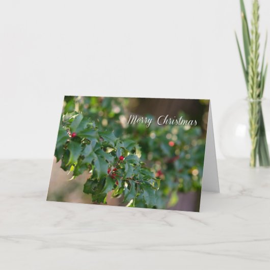 Hollies voor Kerstmis Feestdagen Kaart (Voorkant)