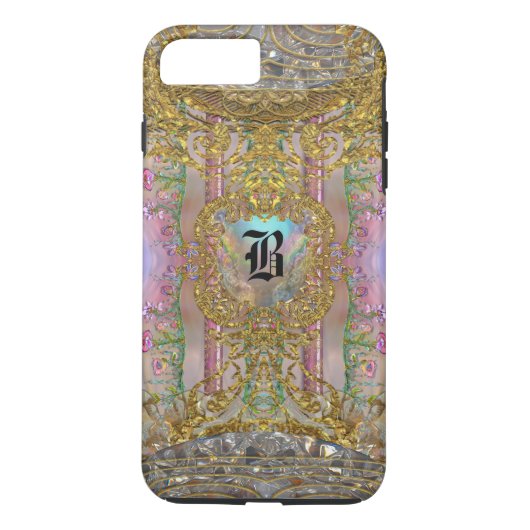Hollinger Girly Monogram 7 Plus Case-Mate iPhone Case (Achterkant)
