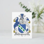 Hollingsworth Family Crest Briefkaart (Staand voorkant)