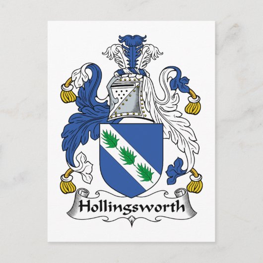 Hollingsworth Family Crest Briefkaart (Voorkant)