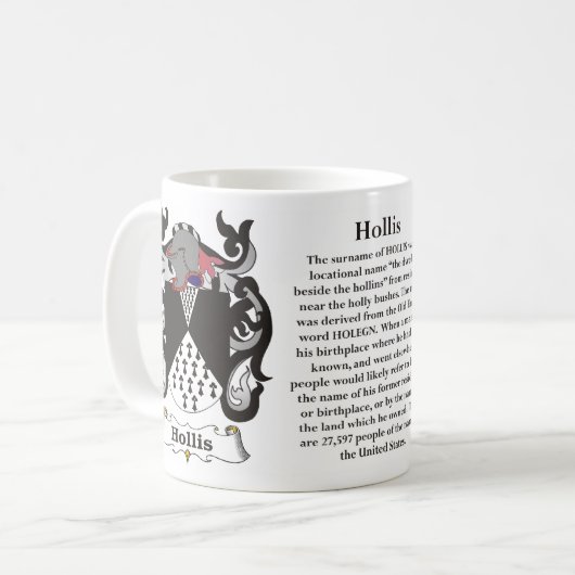 Hollis Family Coat of Arms Mok (Voorkant links)