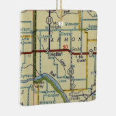 Hollis OK Retro Map Keramisch Ornament (Rechts)