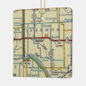 Hollis OK Retro Map Keramisch Ornament (Links)