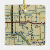 Hollis OK Retro Map Keramisch Ornament (Voorkant)