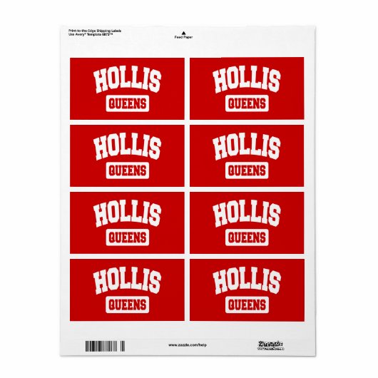 Hollis, Queens, NYC Etiket (Full Sheet)