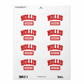 Hollis, Queens, NYC Etiket (Full Sheet)