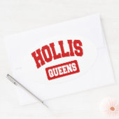 Hollis, Queens, NYC Ovale Sticker (Envelop)