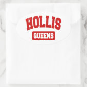 Hollis, Queens, NYC Ovale Sticker (Tas)