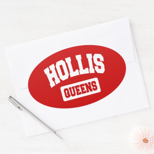 Hollis, Queens, NYC Ovale Sticker (Envelop)