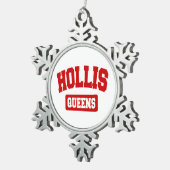 Hollis, Queens, NYC Tin Sneeuwvlok Ornament (Rechts)