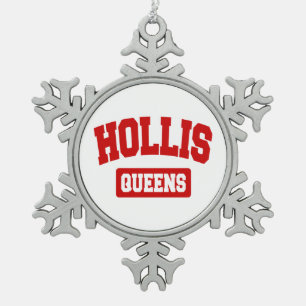 Hollis, Queens, NYC Tin Sneeuwvlok Ornament