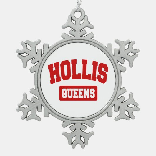 Hollis, Queens, NYC Tin Sneeuwvlok Ornament (Voorkant)