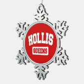 Hollis, Queens, NYC Tin Sneeuwvlok Ornament (Rechts)