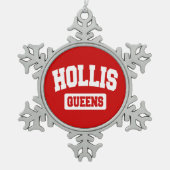 Hollis, Queens, NYC Tin Sneeuwvlok Ornament (Voorkant)