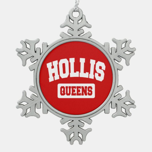 Hollis, Queens, NYC Tin Sneeuwvlok Ornament (Voorkant)