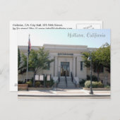 Hollister, CA City Hall Briefkaart (Voorkant / Achterkant)