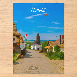 Hollókő, Hongarije - Historische dorpsstraat Acryl Uitnodigingen