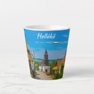 Hollókő, Hongarije - Historische dorpsstraat klein Latte Mok