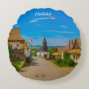 Hollókő, Hongarije - Historische dorpsstraat Rond Kussen