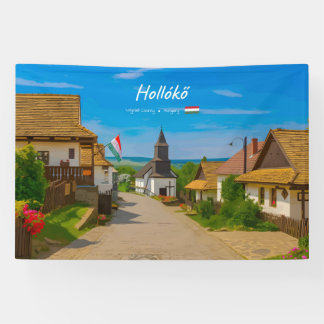 Hollókő, Hongarije - Historische dorpsstraat Spandoek