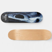 Hollow-eyed phantom witch etching on blue-black persoonlijk skateboard (Horizontaal)