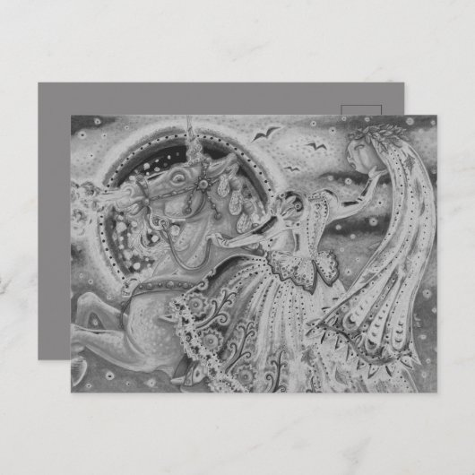 HOLLOW-HOLLOW, HOOFDLEZER HORSEMAN PALOMINO FEESTDAGENKAART (Voorkant / Achterkant)